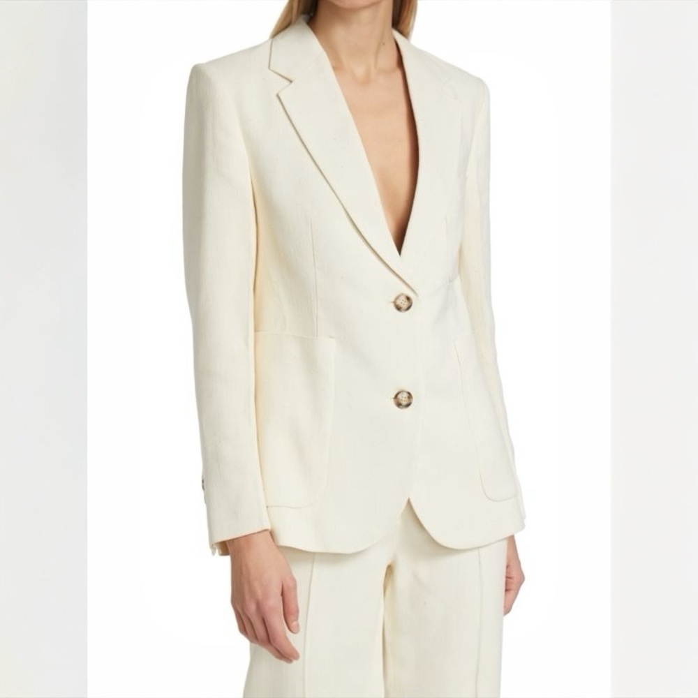 US 2 Victoria Beckham Single-Breasted Fitted Blazer NWT